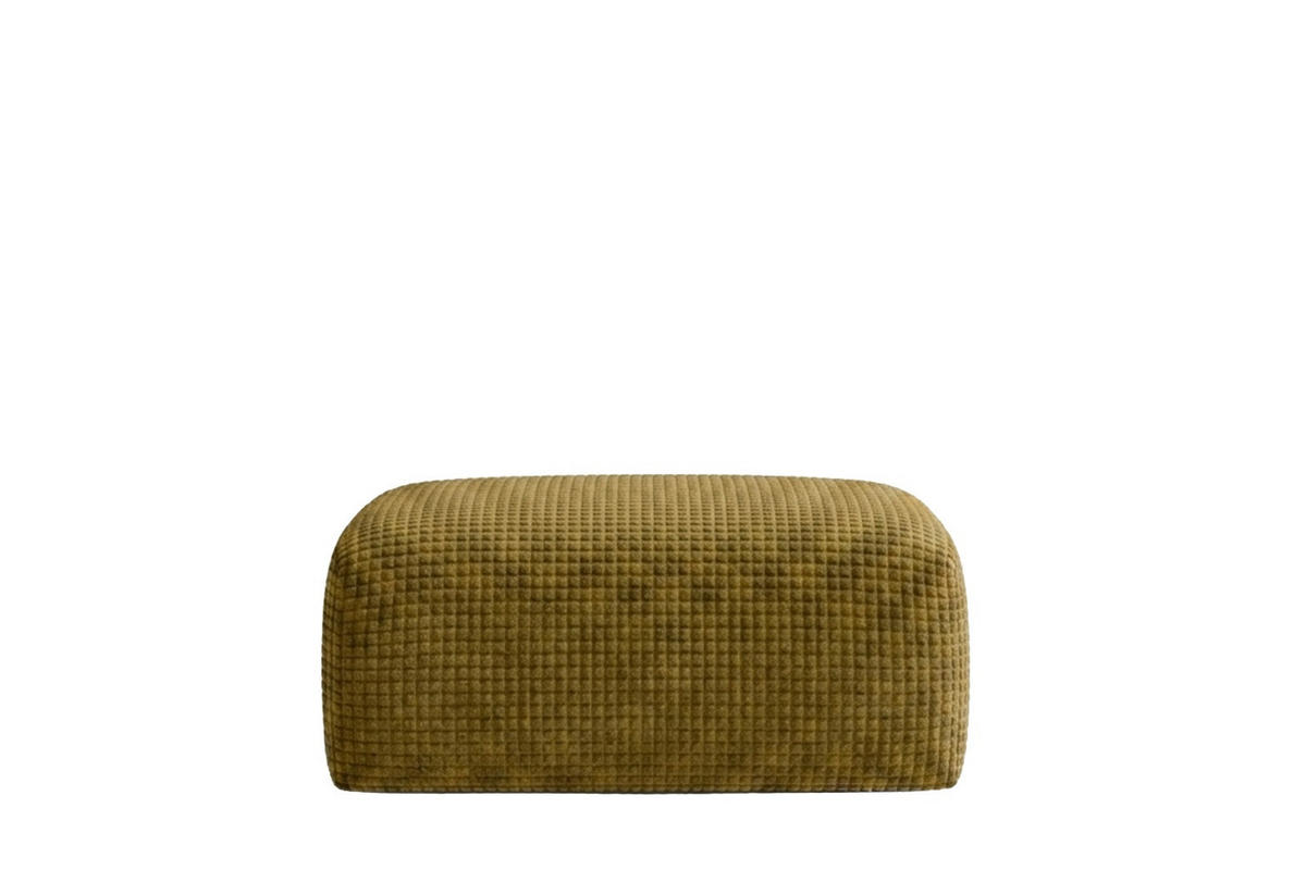 HOCKER, Sitzhocker, Chenille-Stoff Cremona, Olive, GRETA - Olivgrün, Holz (91/40/89cm) - Kaiser Möbel