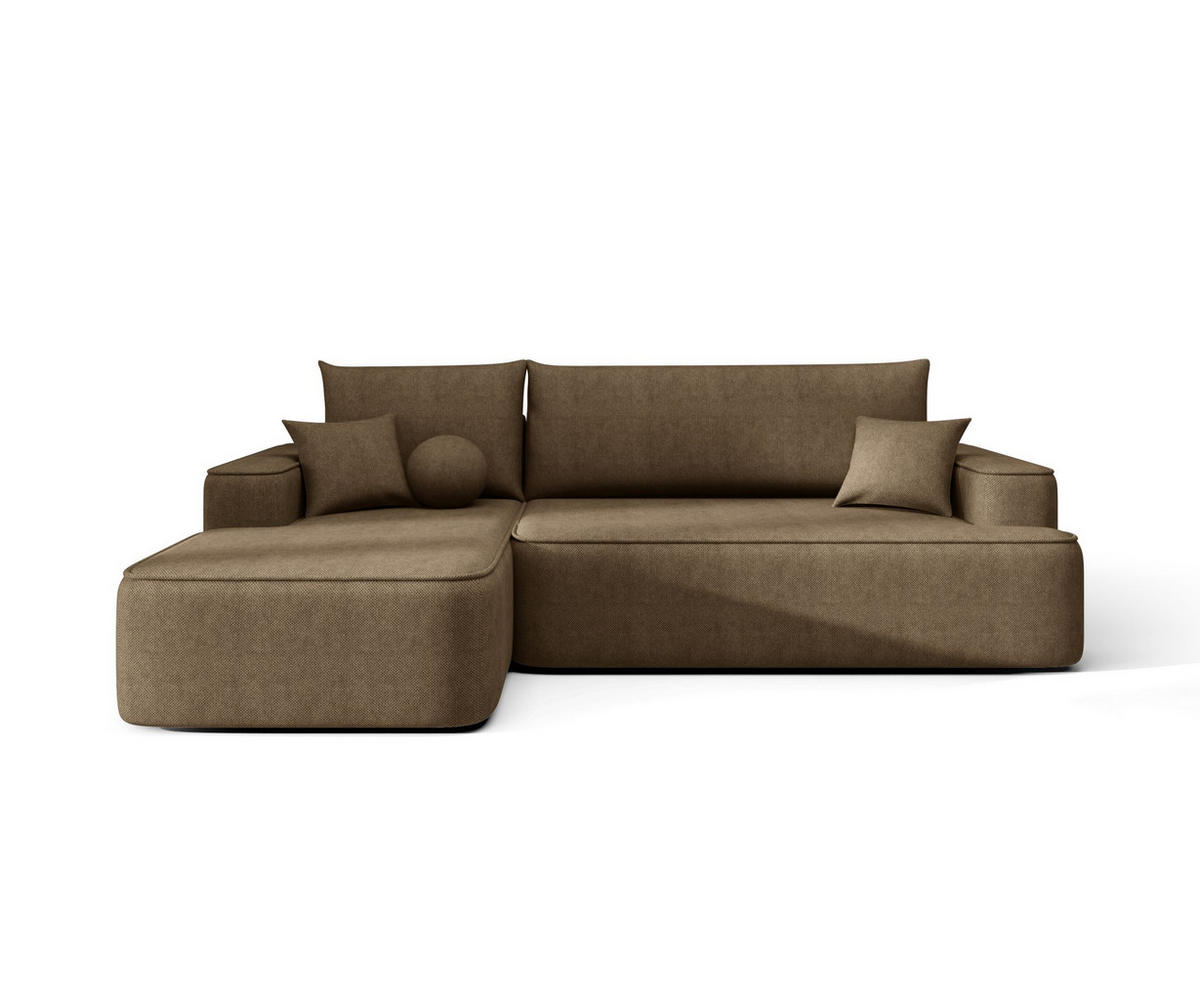 ECKSOFA mit Schlaffunktion FIGO Curio 20 Links - Braun, Textil (250/150cm) - Bedante