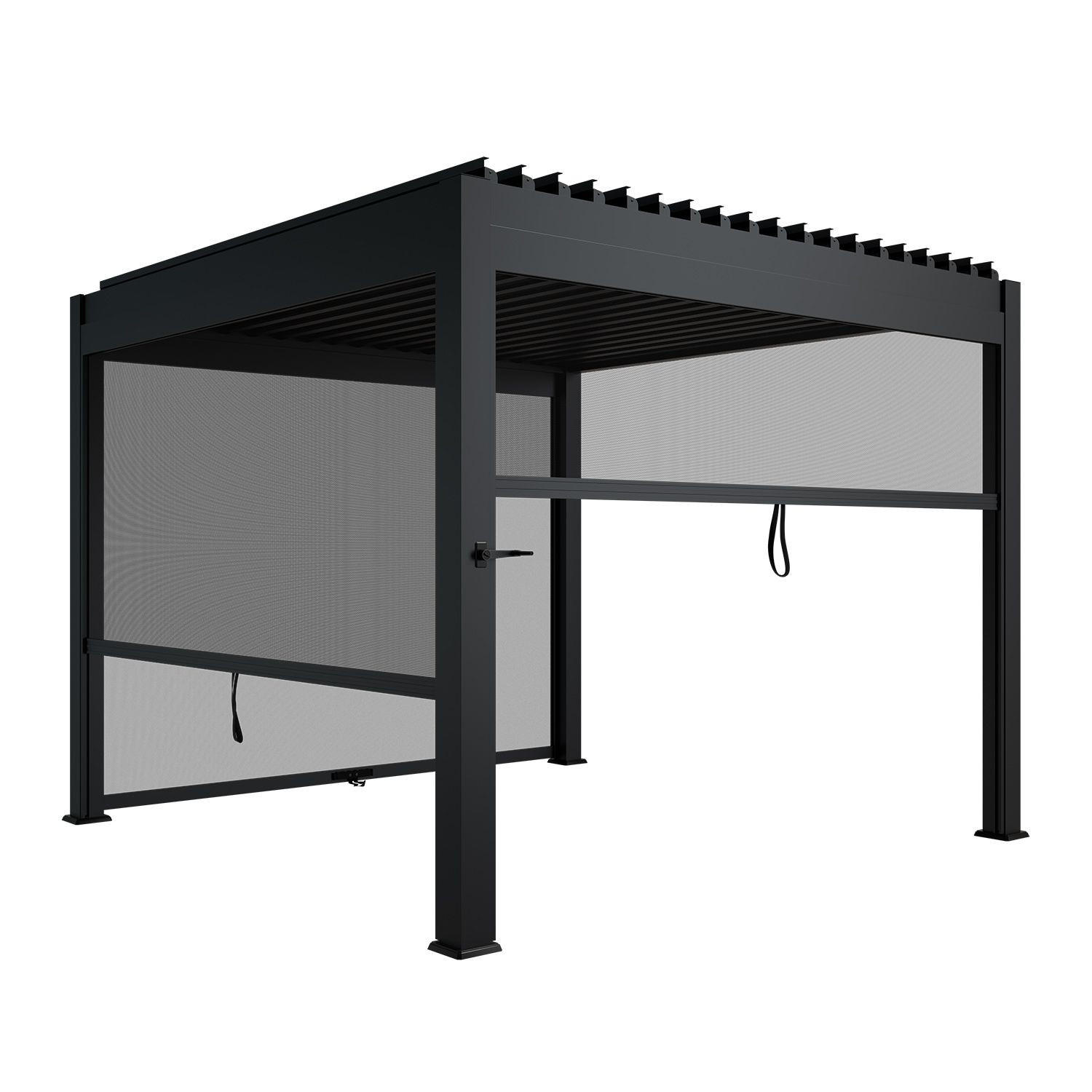SEITENWAND für Lamellendach Tahiti 3 x 2,4 m anthrazit - Anthrazit, Metall (300/240/700cm) - Juskys