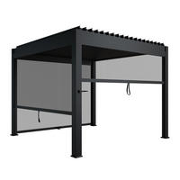 SEITENWAND für Lamellendach Tahiti 3 x 2,4 m anthrazit - Anthrazit, Metall (300/240/700cm) - Juskys