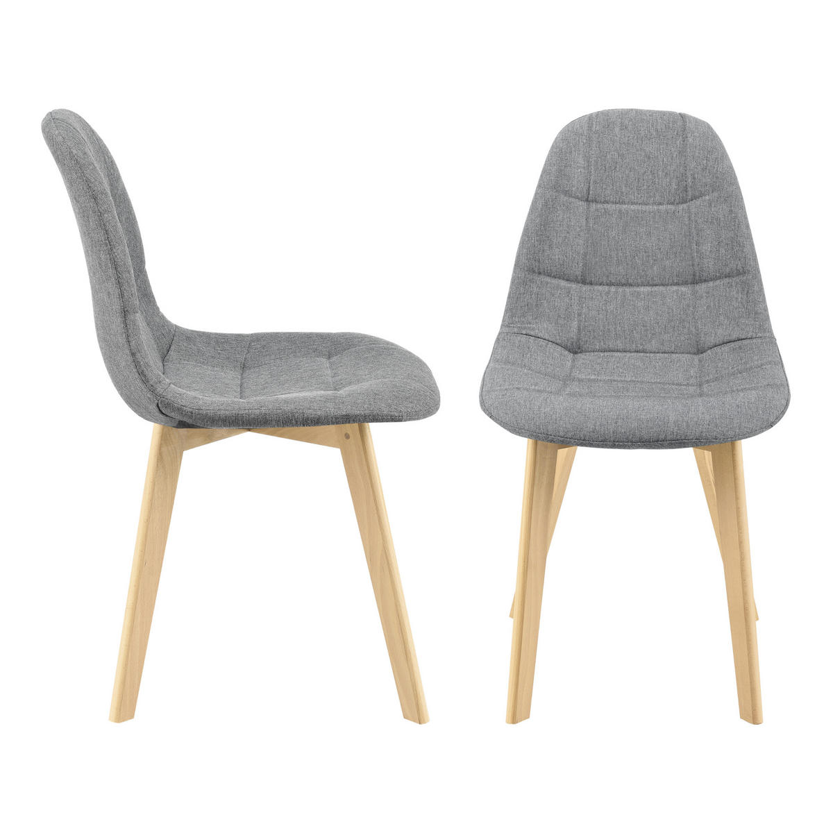 ESSZIMMERSTUHL Kopparberg 4er-Set - Hellgrau, Textil (53/86/47cm) - [en.casa]