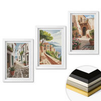 WANDBILDER 3er-Set - 20x30 cm Weißer Rahmen - Straßen, Häuser, Pflanzen, Töpfe - Weiß, Kunststoff (20/30cm) - ArtPrintCave