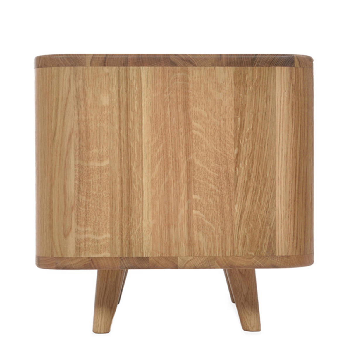 NACHTKOMMODE - Wildeiche teilmassiv - Wildeiche / Weiß - Weiß, Holz/Holzwerkstoff (60/40/42cm) - home24