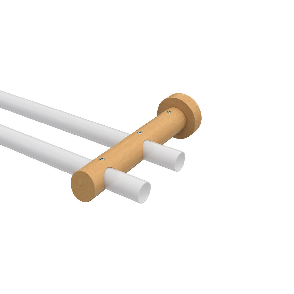 TRÄGER FÜR GARDINENSTANGEN 20 mm Ø, Talena 2-läufig, Buche - Buchefarben, Holz (18/5.3/5.3cm) - INTERDECO