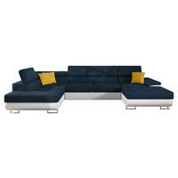 WOHNLANDSCHAFT Cotere Bis, Seite: Links - Blau, Holz (345/91/202cm) - MIRJAN24