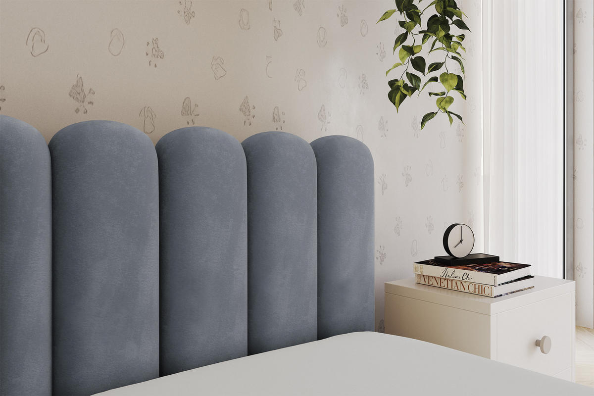 EINZELLBETT Jugendbett mit Bettkasten und Matratze H3/H4, Links - HUGY 100x200 Grau - Grau, Holzwerkstoff/Textil (100/200cm) - ALTDECOR