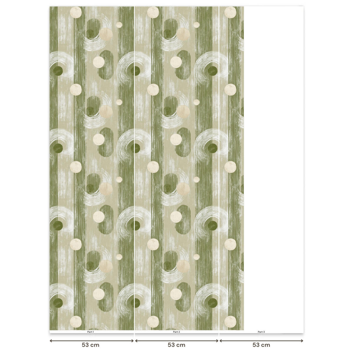 TAPETE - Künstlerisch - Modern - Grün - 120x200 cm - Olivgrün, Papier (120/200cm) - OnlyWow