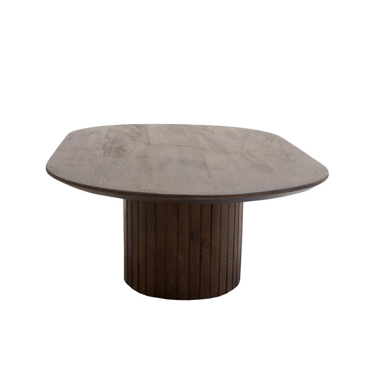 COUCHTISCH Oval 120cm aus Mangoholz, Dunkelbraun - Dunkelbraun, Holz (120/70/35cm) - Giga Meubel