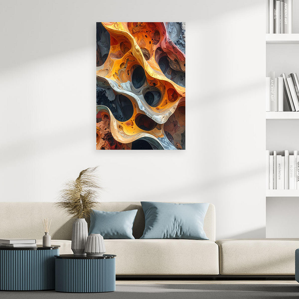 LEINWANDBILD 3D und geometrisch 60x90cm - Orange, Textil (60/90cm) - Feeby