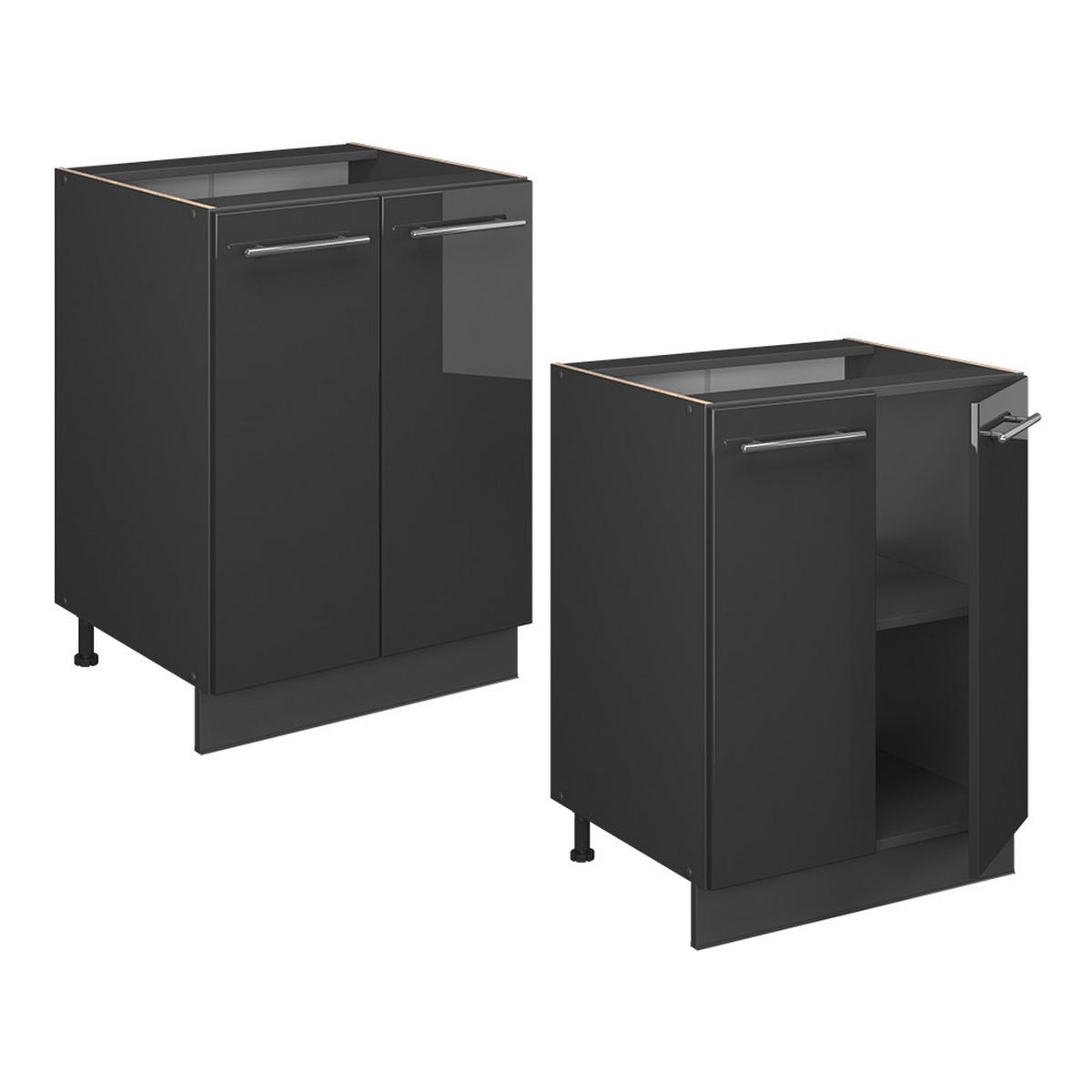SPODNÍ SKŘÍŇKA KUCHYŇSKÉ LINKY Fame-Line Antracitový vysoký lesk - antracitová/vysoce lesklá černá, kompozitní dřevo (60/82/60cm) - Vicco