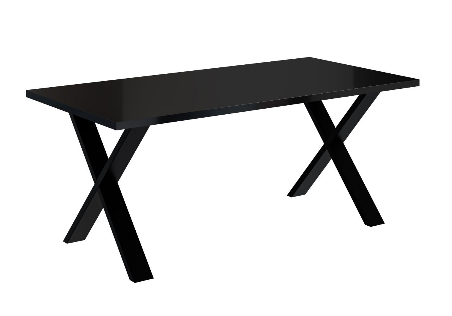 ESSTISCH 160x90x75 cm - Schwarz Hochglanz / Schwarz- KLYN X - Schwarz Hochglanz, Holzwerkstoff (160/90/75cm) - ALTDECOR