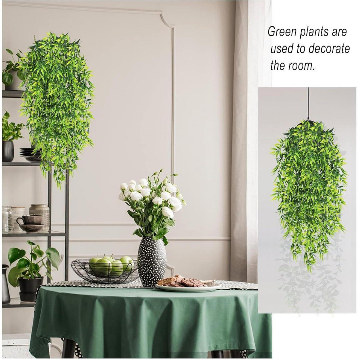 HÄNGEPFLANZE 4-teiliges Set 80 cm - Grün, Kunststoff (2cm)