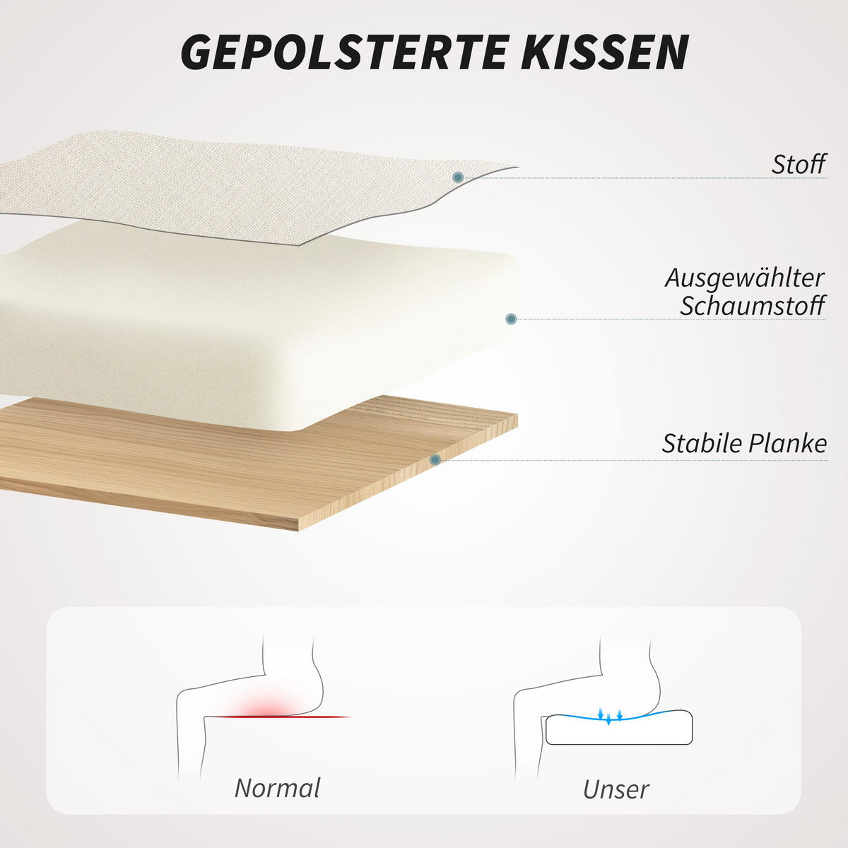 HOMEOFFICE Stuhl, Höhenverstellbarer Schreibtischstuhl Drehbar, Beige - Beige, Kunststoff (52/81/54cm) - HOMCOM