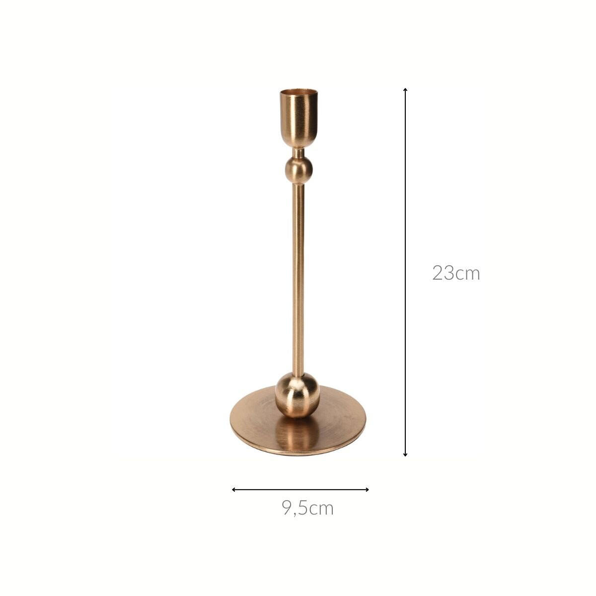 KERZENHALTER Klassiker 23 cm - Goldfarben, Metall (9.5/23/9.5cm) - Home Styling Collection