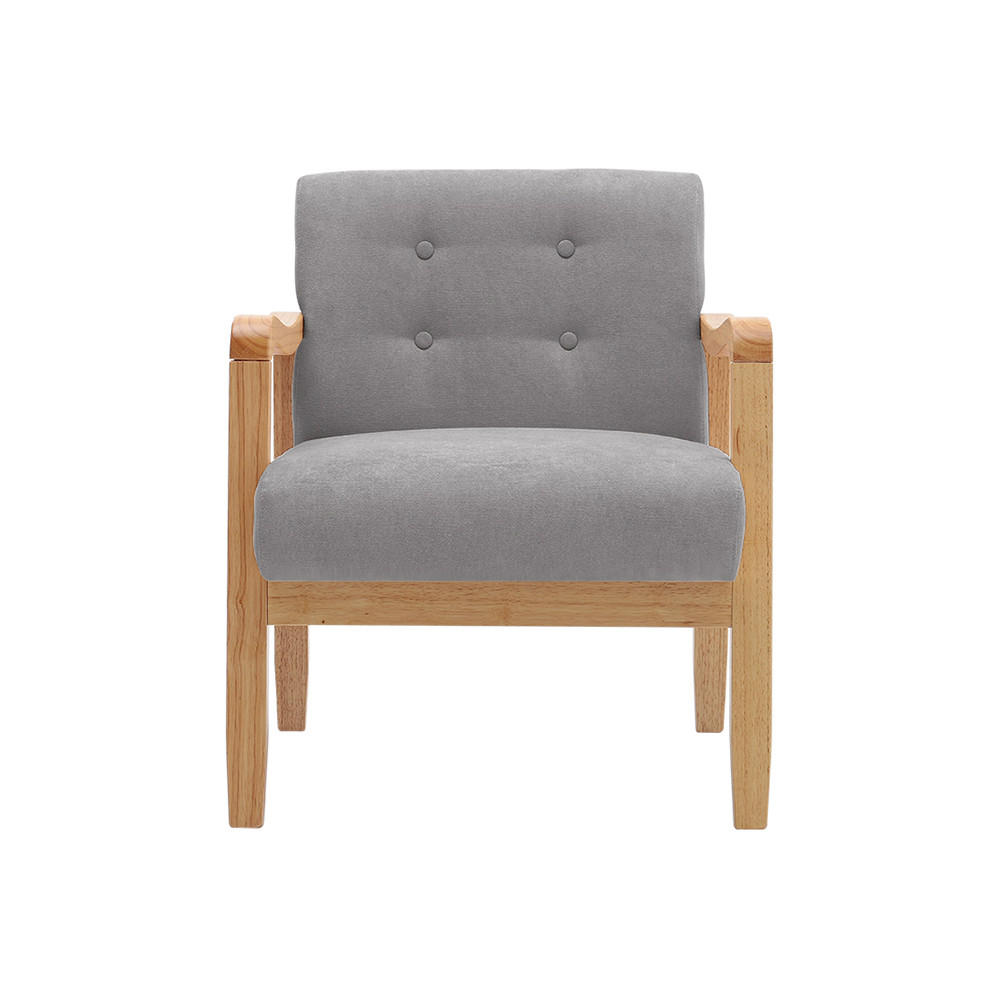 POLSTERSESSEL 70/63/78 cm Armlehnen Holzrahmen Leinen Grau - Naturfarben/Grau, Holz/Textil (70/78/63cm) - Livingandhome