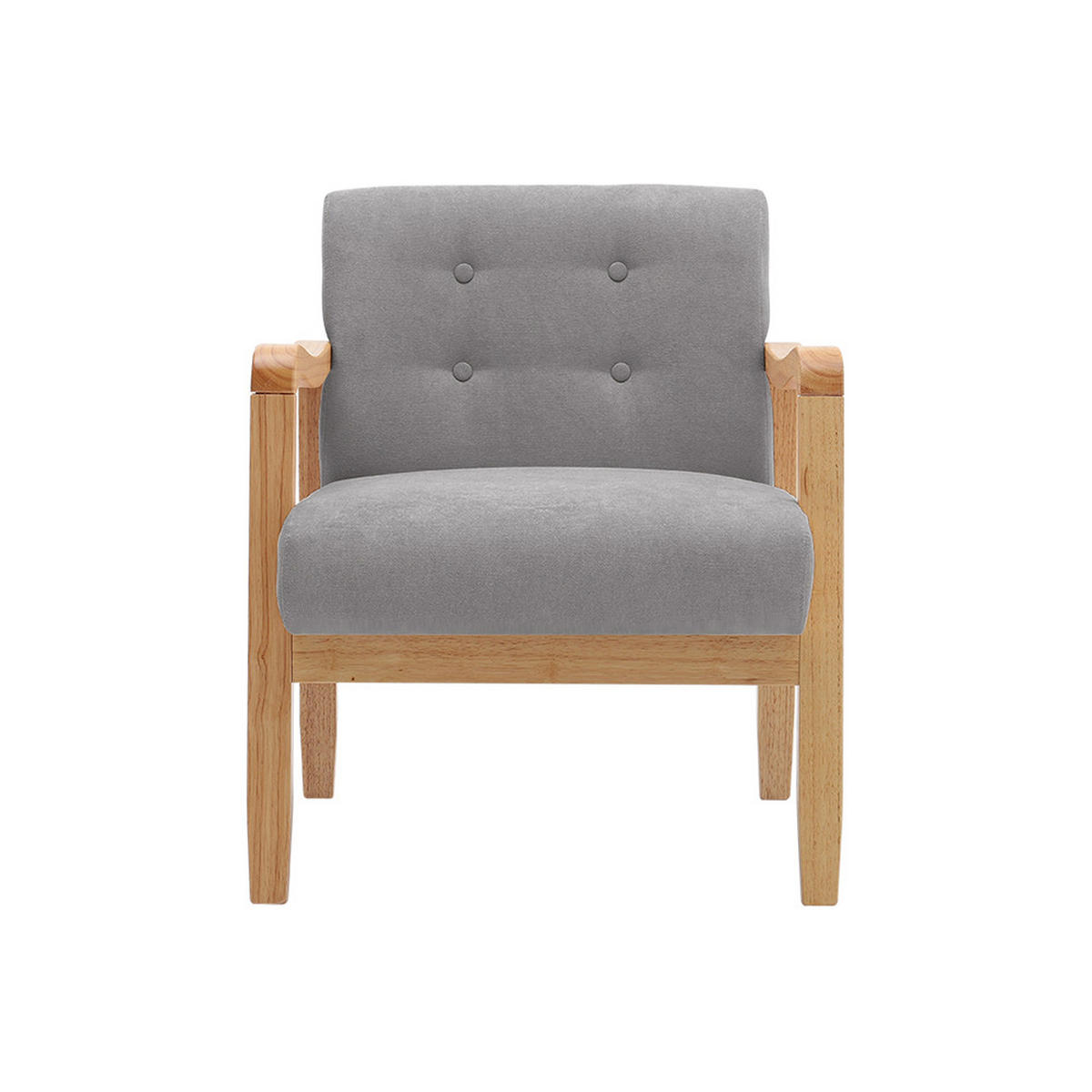 POLSTERSESSEL 70/63/78 cm Armlehnen Holzrahmen Leinen Grau - Naturfarben/Grau, Holz/Textil (70/78/63cm) - Livingandhome