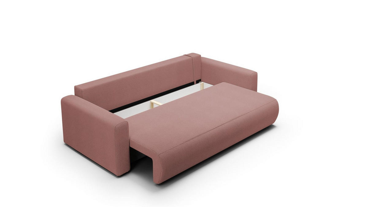 SOFA Schlafsofa Chaira - Rosa, Holzwerkstoff/Textil (238/85/103cm) - Fun Möbel
