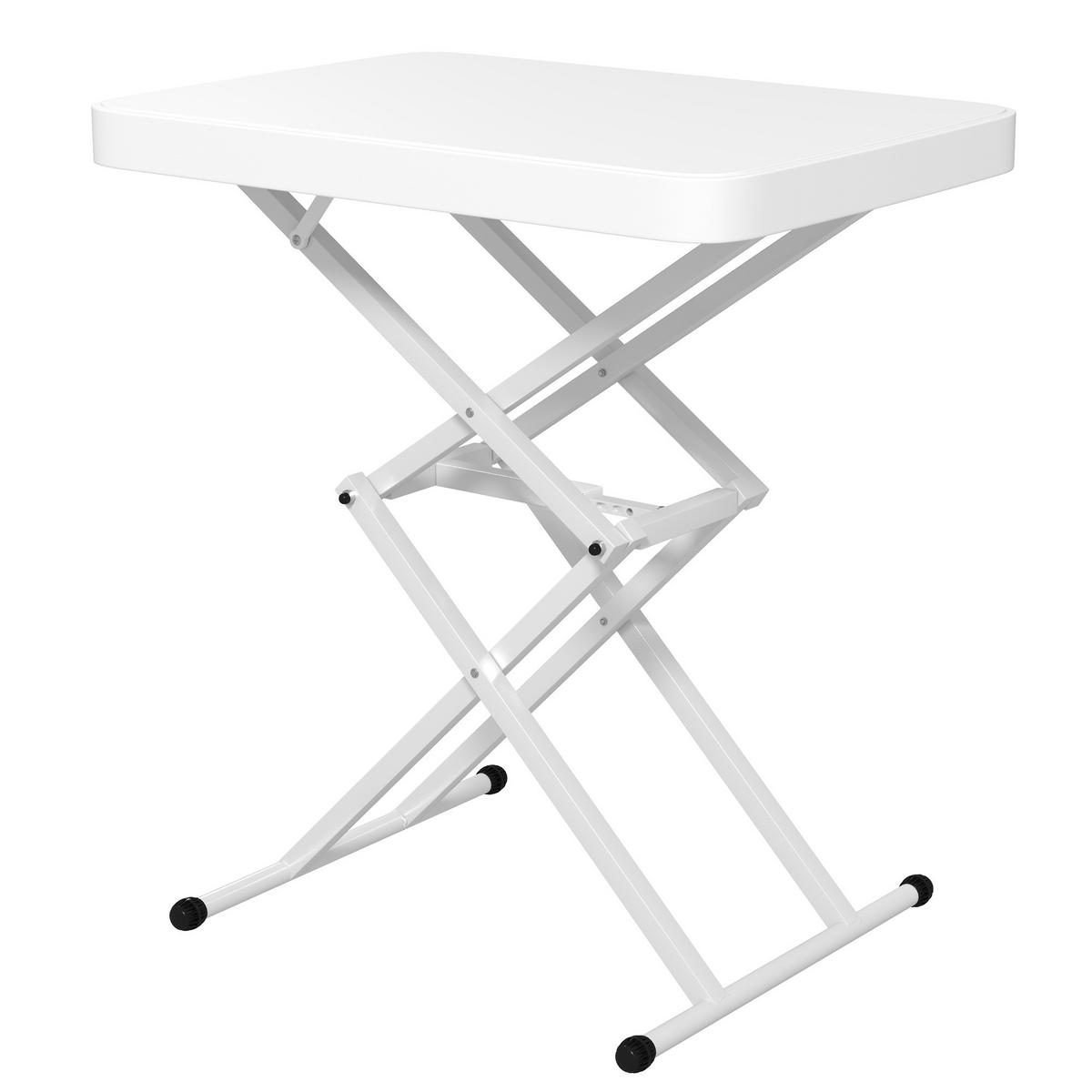 GARTENKLAPPTISCH DE-14174 höhenverstellbar 5-Stufen Weiß - Weiß, Metall (65/45/70cm) - ComfortXL