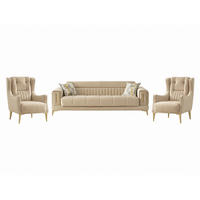 SITZGARNITUR Arica, Beige Stellvariante 3+1+1 - Beige, Holzwerkstoff/Kunststoff (240/80/95cm)