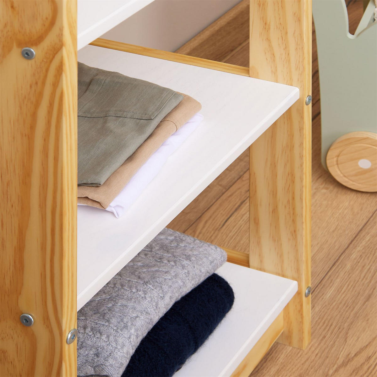KINDERREGAL SALLY - Naturfarben/Weiß, Holz (44/118/42cm) - IDIMEX