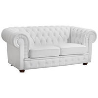 SOFA 2-Sitzer Kalea Bezug Kunstleder Buche nussbaum dunkel / weiß - Weiß, Kunststoff (172/76/98cm) - 58aufmkessel