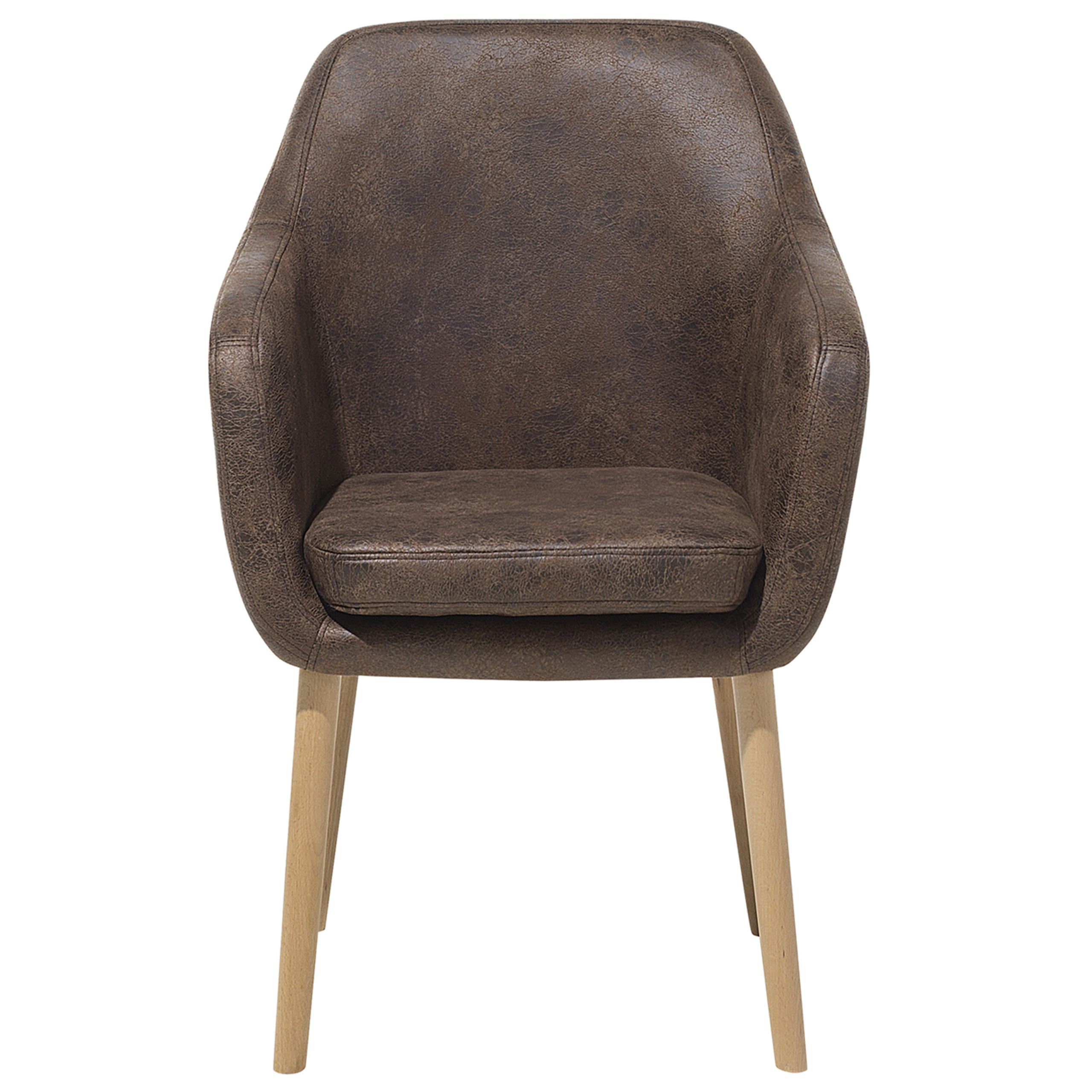 ESSZIMMERSTUHL Kunstleder Braun Yorkville - Braun, Holz/Textil (56/82/62cm) - Beliani