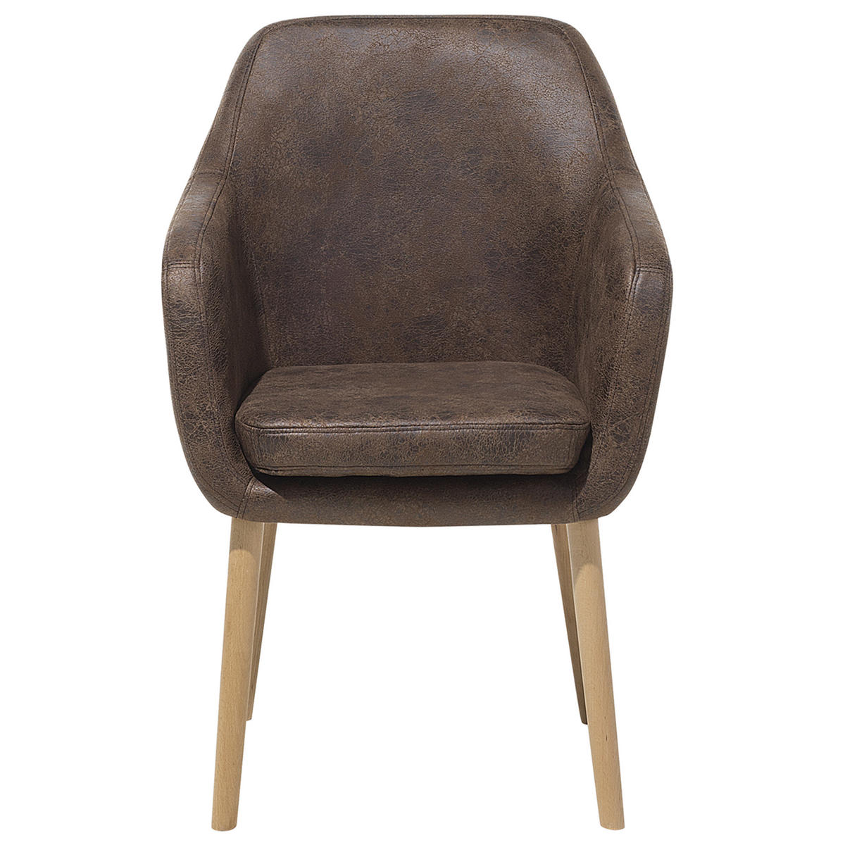 ESSZIMMERSTUHL Kunstleder Braun Yorkville - Braun, Holz/Textil (56/82/62cm) - Beliani