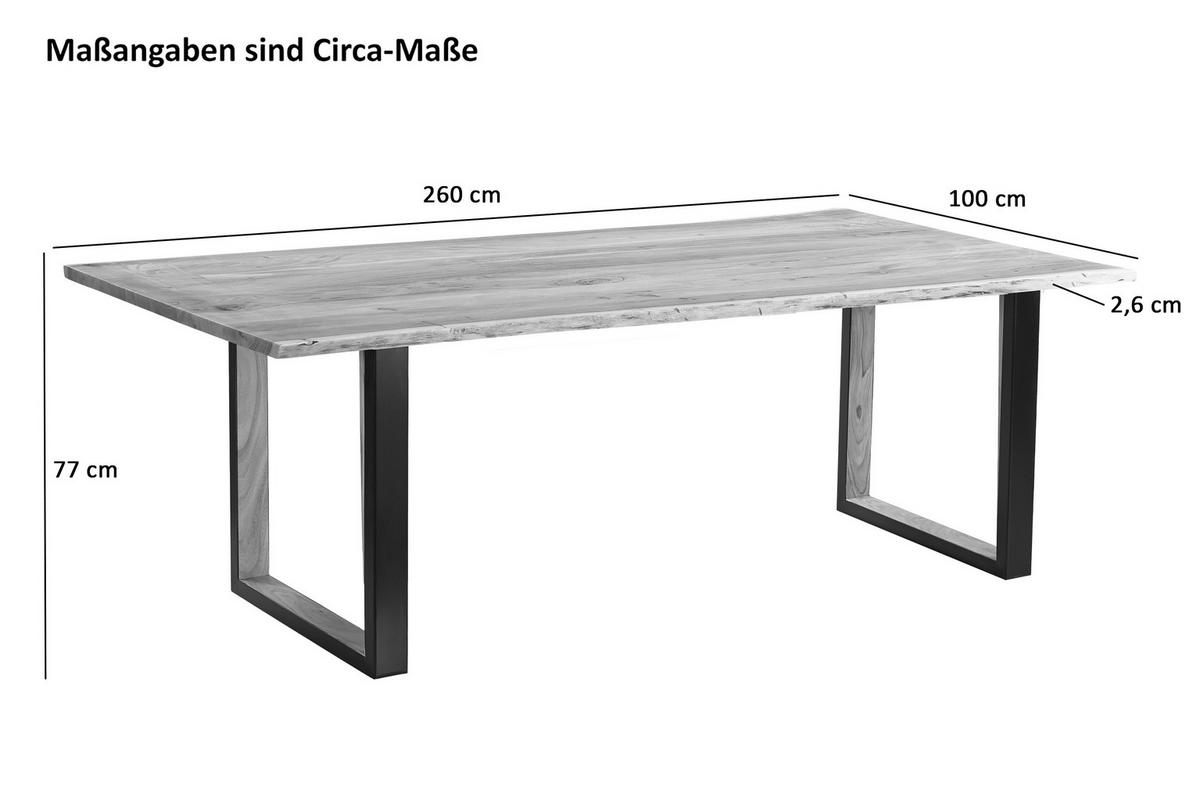 BRISBANE - Beige/Schwarz, Holz/Metall (100/260/77cm) - SAM