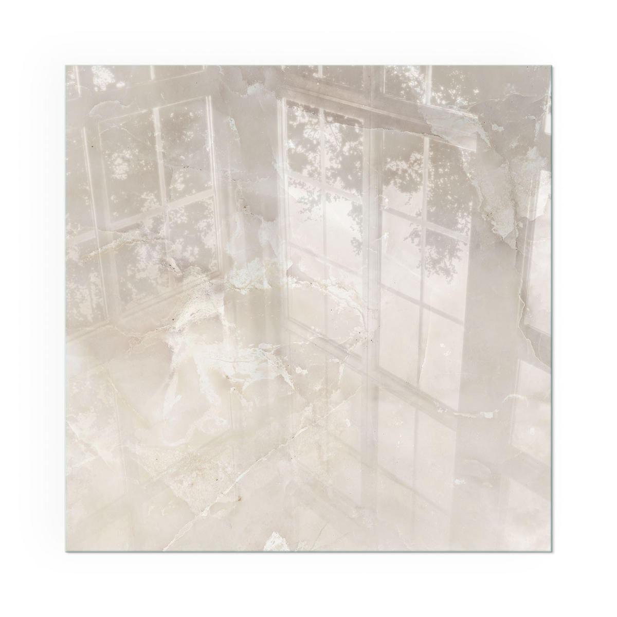 GLASPLATTE für Kamin 50x50 cm - Creme, Glas (50/50/0.4cm) - TULUP