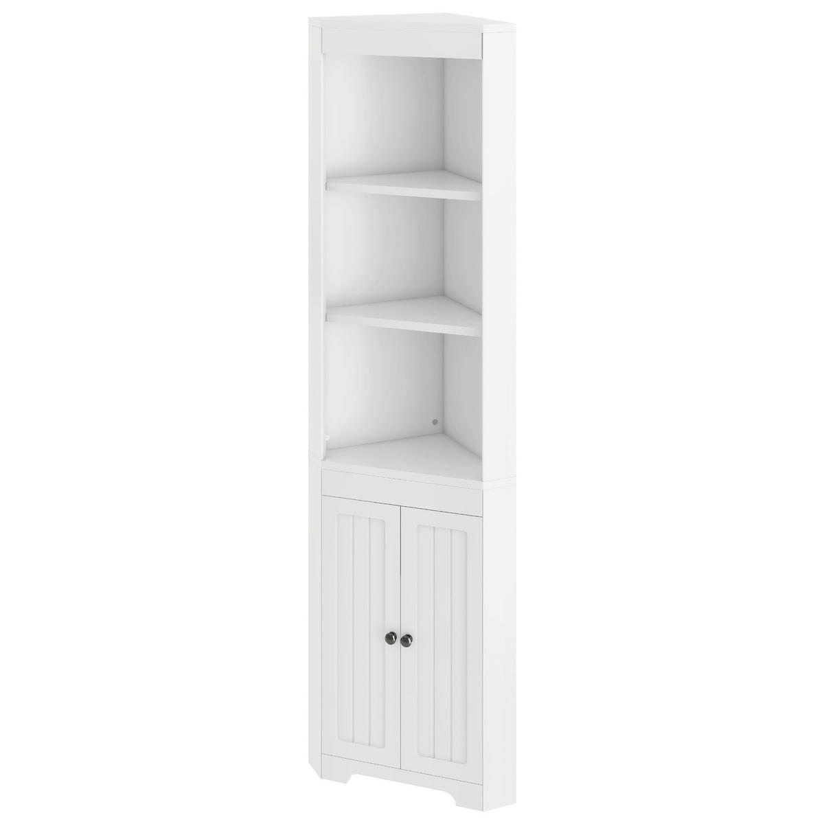 HOCHSCHRANK 49.5/35/170 cm Weiß mit 3 offene Ablagefächer - Weiß, Holz/Holzwerkstoff (35/170/49.5cm) - Oxeza