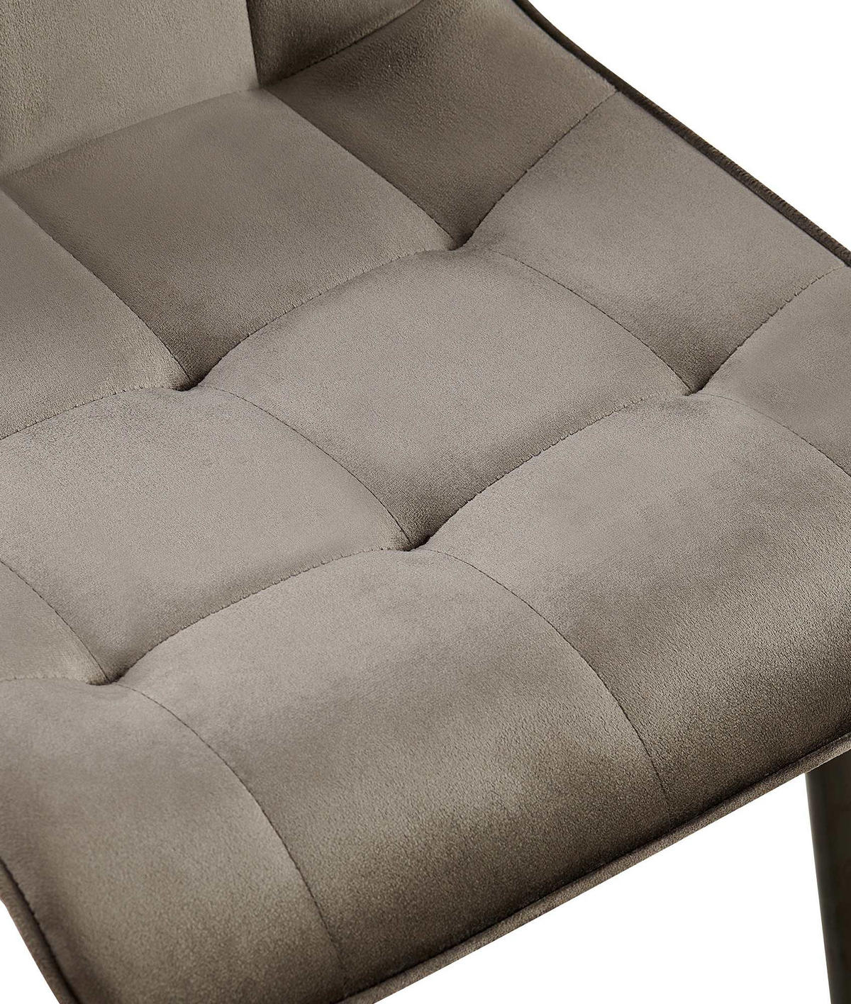 STUHL Samt anthrazit - Anthrazit/Schwarz, Textil/Metall (47/89/61cm) - CLP