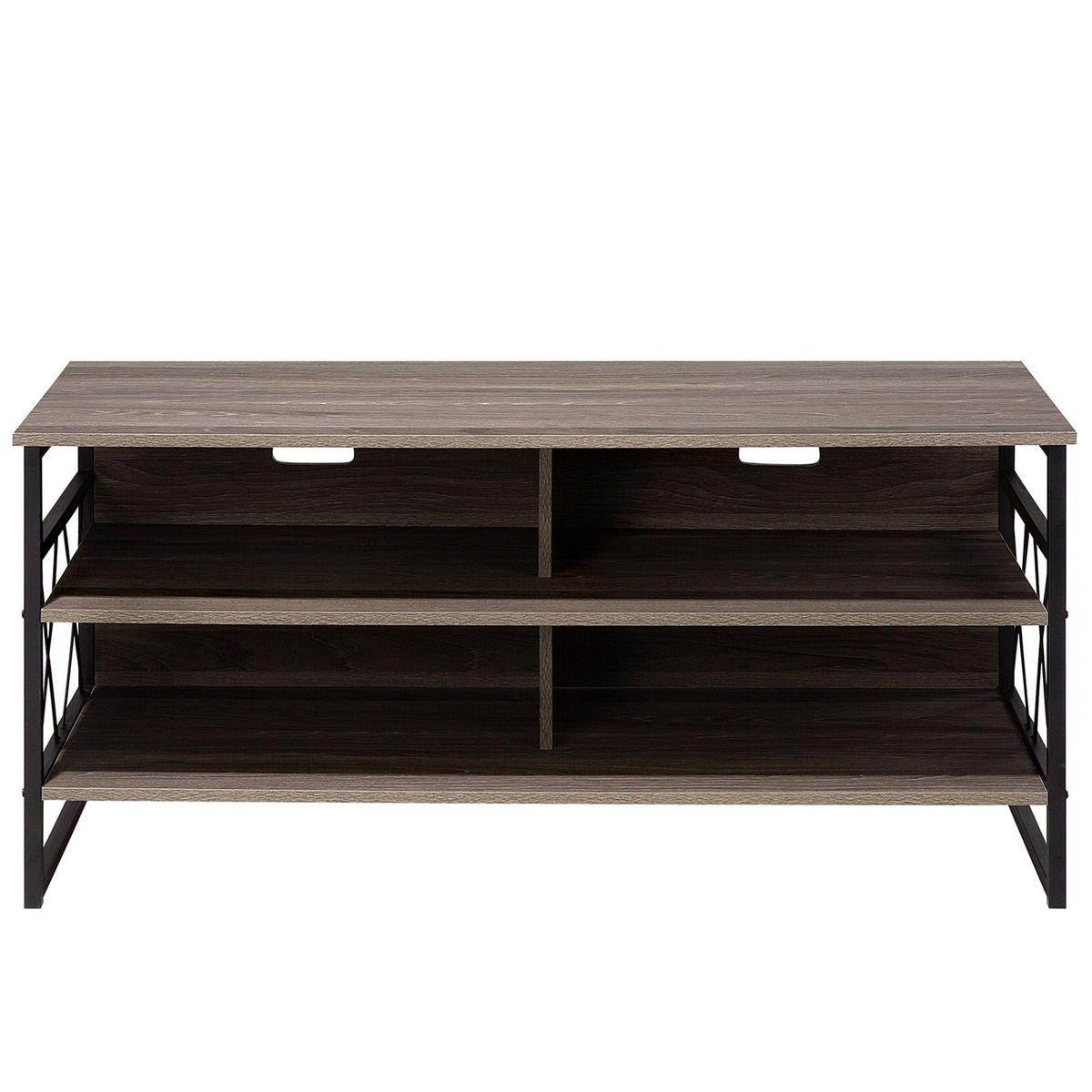 TV-MÖBEL Dunkelbraun, Schwarz CARLISLE 51/120/56 cm - Dunkelbraun, Holzwerkstoff (120/56/51cm) - Beliani