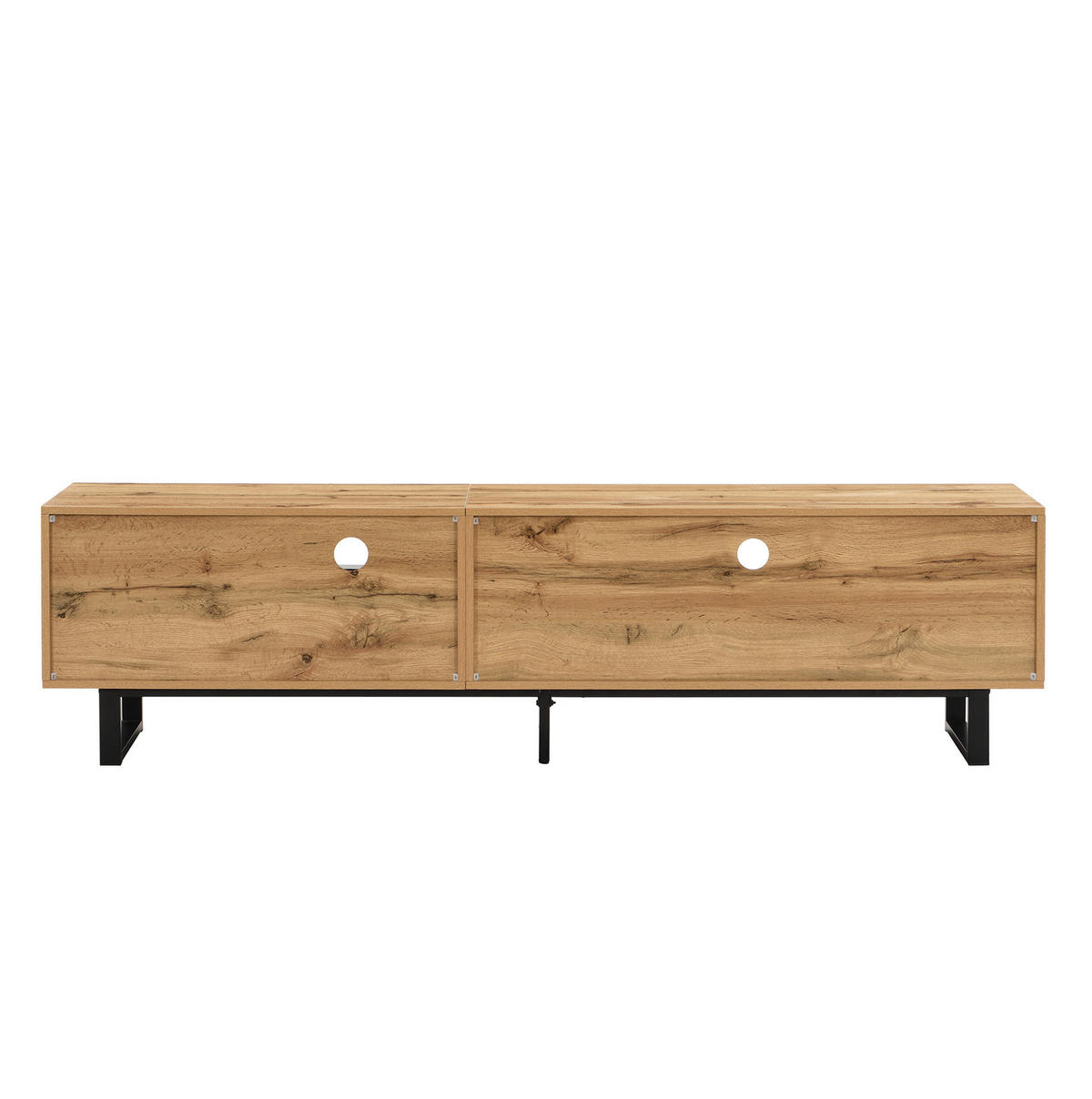 LOWBOARD 190/40/50 cm in Holzfarben/Anthrazit mit LED-Beleuchtung - Naturfarben, Holzwerkstoff (190/50/40cm) - Flora Grace