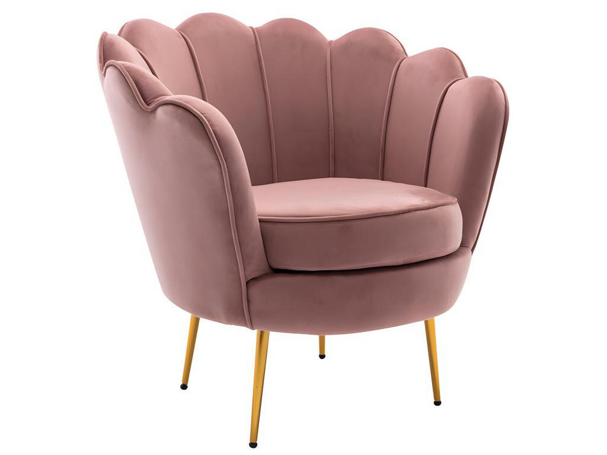 COUCHGARNITUR Muschel 2+1 - Samt - Rosafarben - DANDELION - Pink, Textil (75/78/124cm) - Pascal Morabito