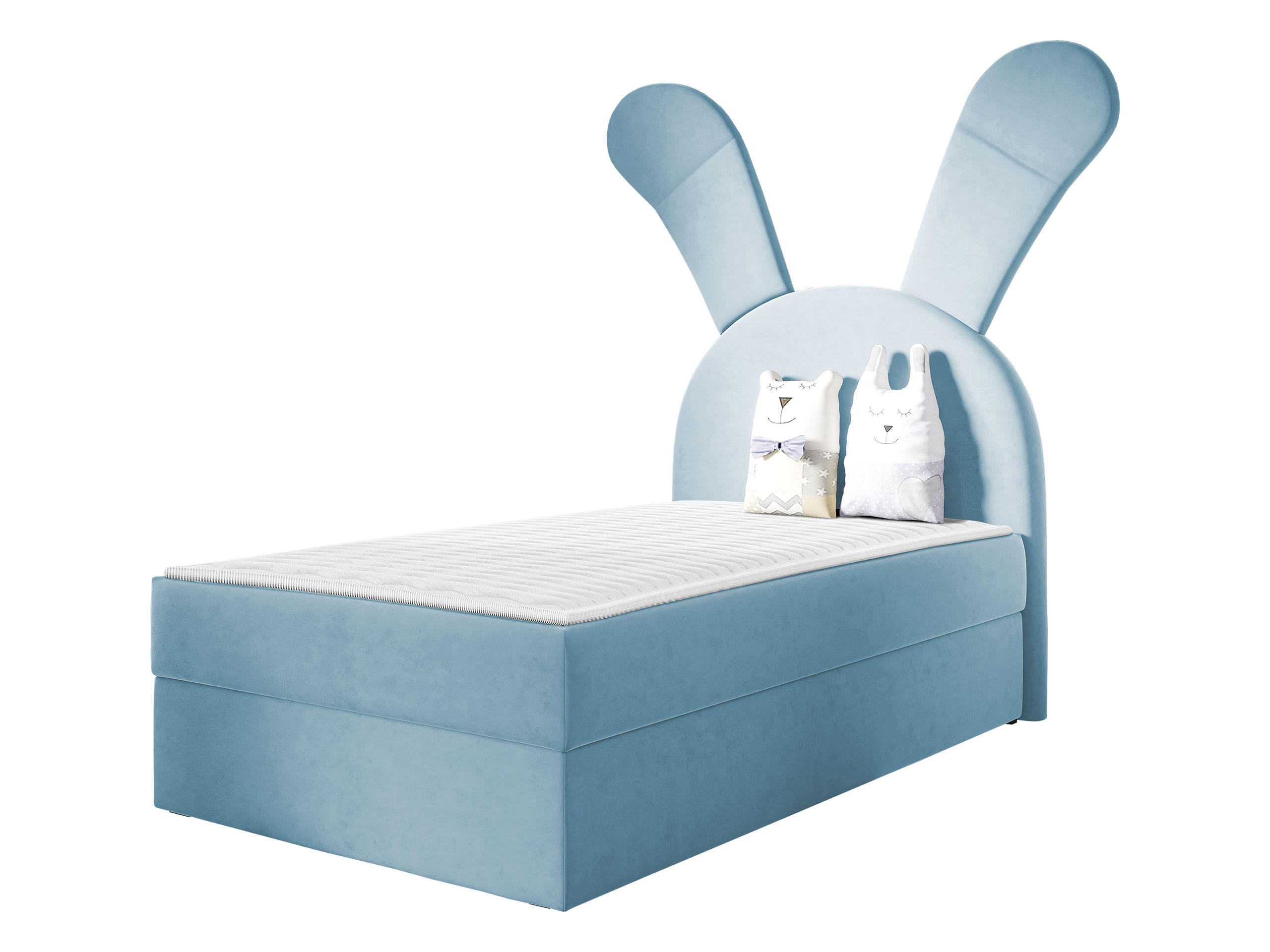 BOXBETT Bunny Light, Seite: Rechts - Blau/Schwarz, Holz/Textil (100/200cm) - MIRJAN24