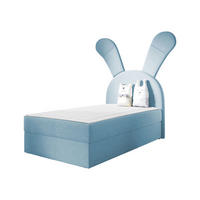 BOXBETT Bunny Light, Seite: Links - Blau/Schwarz, Holz/Textil (100/200cm) - MIRJAN24