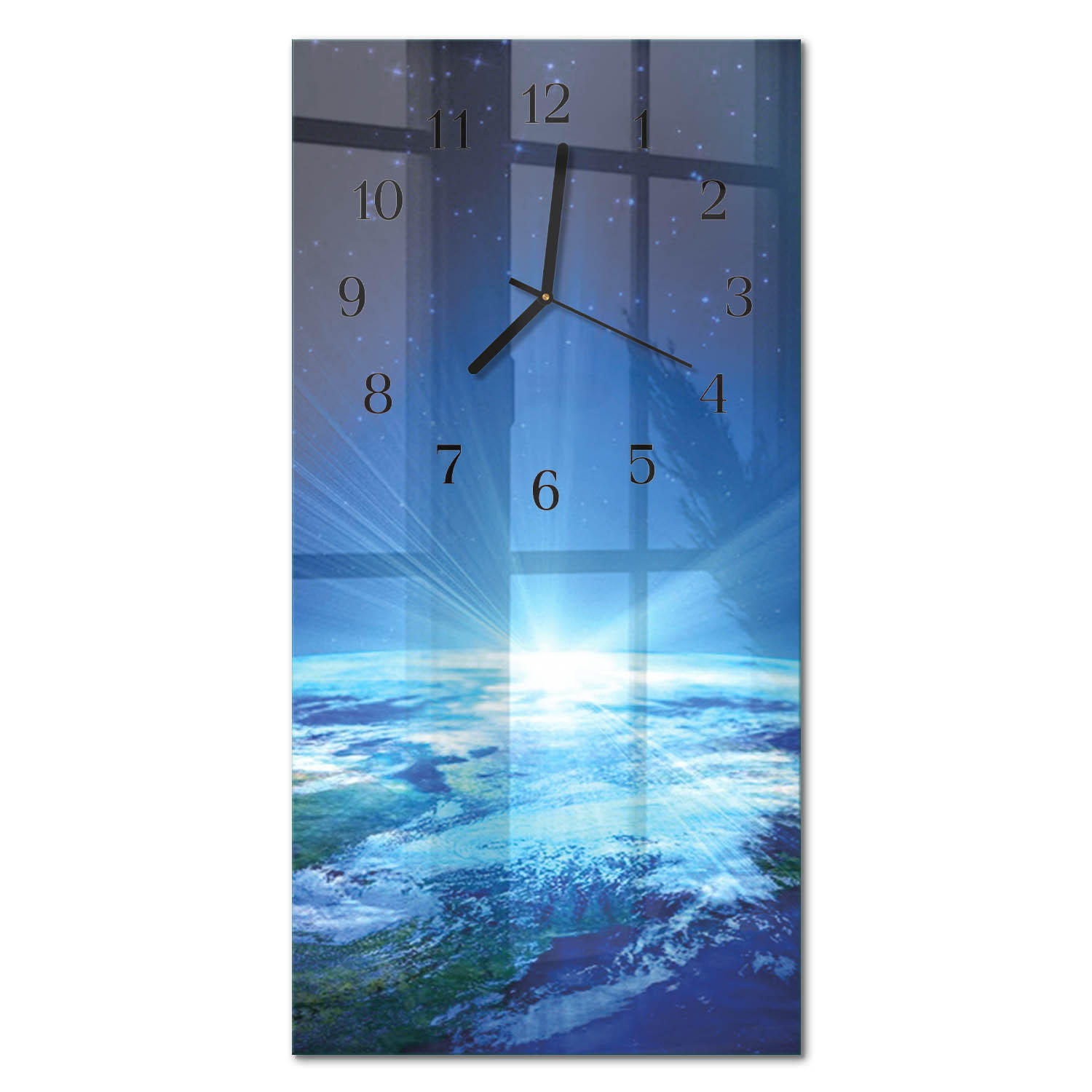 WANDUHR 60x30 cm - Gras - Blau, Glas (30/60/0.4cm) - TULUP
