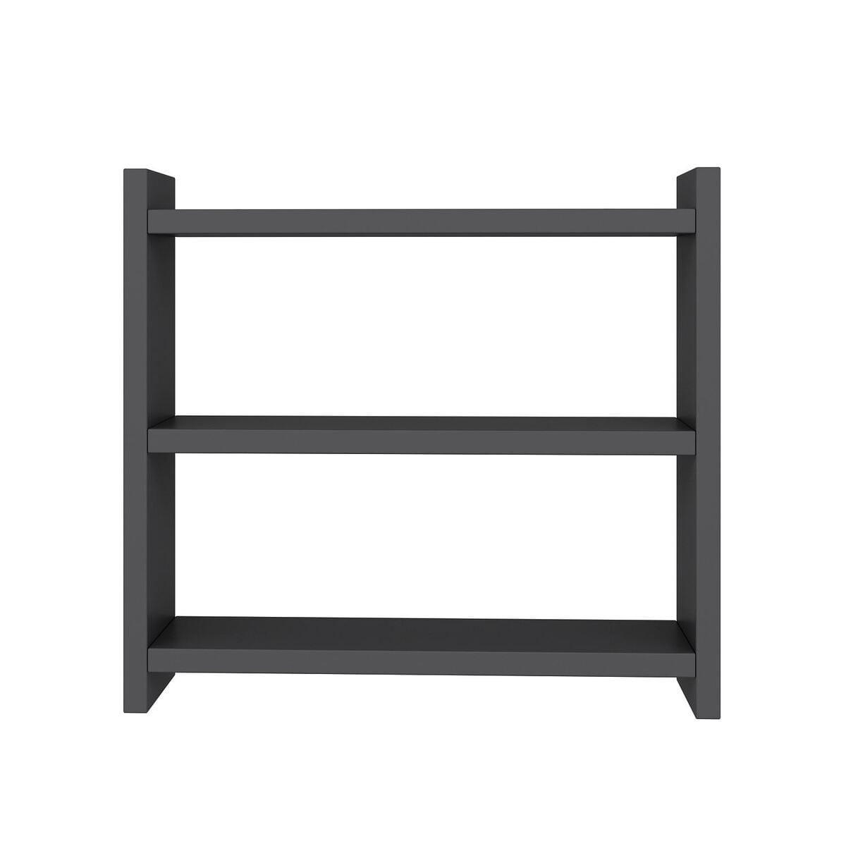 WANDREGAL für die Küche mit 3 Ablagen 44/10/40 cm - Anthrazit, Holzwerkstoff (10/40/44cm) - Calicosy