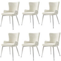 ESSZIMMERSTUHL 6er-Set Samt Beige mit Metallbeinen - Beige, Metall (47/85/49.2cm) - Meubliv