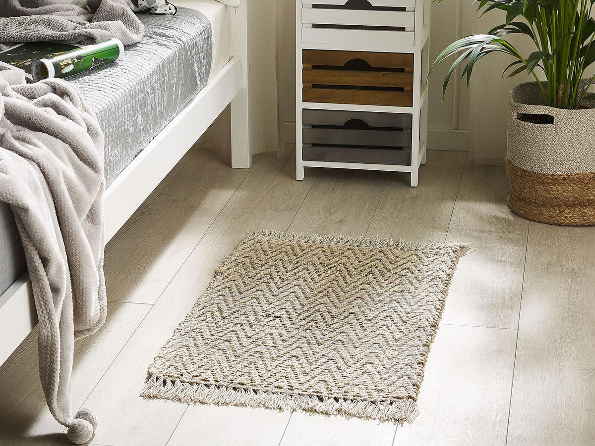 KURZFLOR-TEPPICH Afrin 80/50 cm - Beige, Naturmaterialen (50/80cm) - Beliani