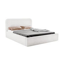 POLSTERBETT LAVINO 180x200 mit Bettkasten & Metallgestell – Bouclé Stoff MONTE Weiß - Weiß, Textil (180/200cm) - Luxkor24
