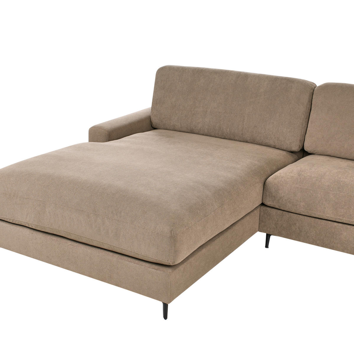 ROHOVÁ POHOVKA 3-místná Látka Hnědá pravostranná Maloy - hnědá, textil (272/189cm) - Beliani