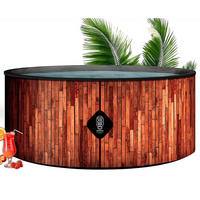 POOL Aufblasbar Ibiza – 180 cm Durchmesser – 1100 Liter – Echtholz-Optik - Braun, Kunststoff (180/70/70cm) - COCO SPA