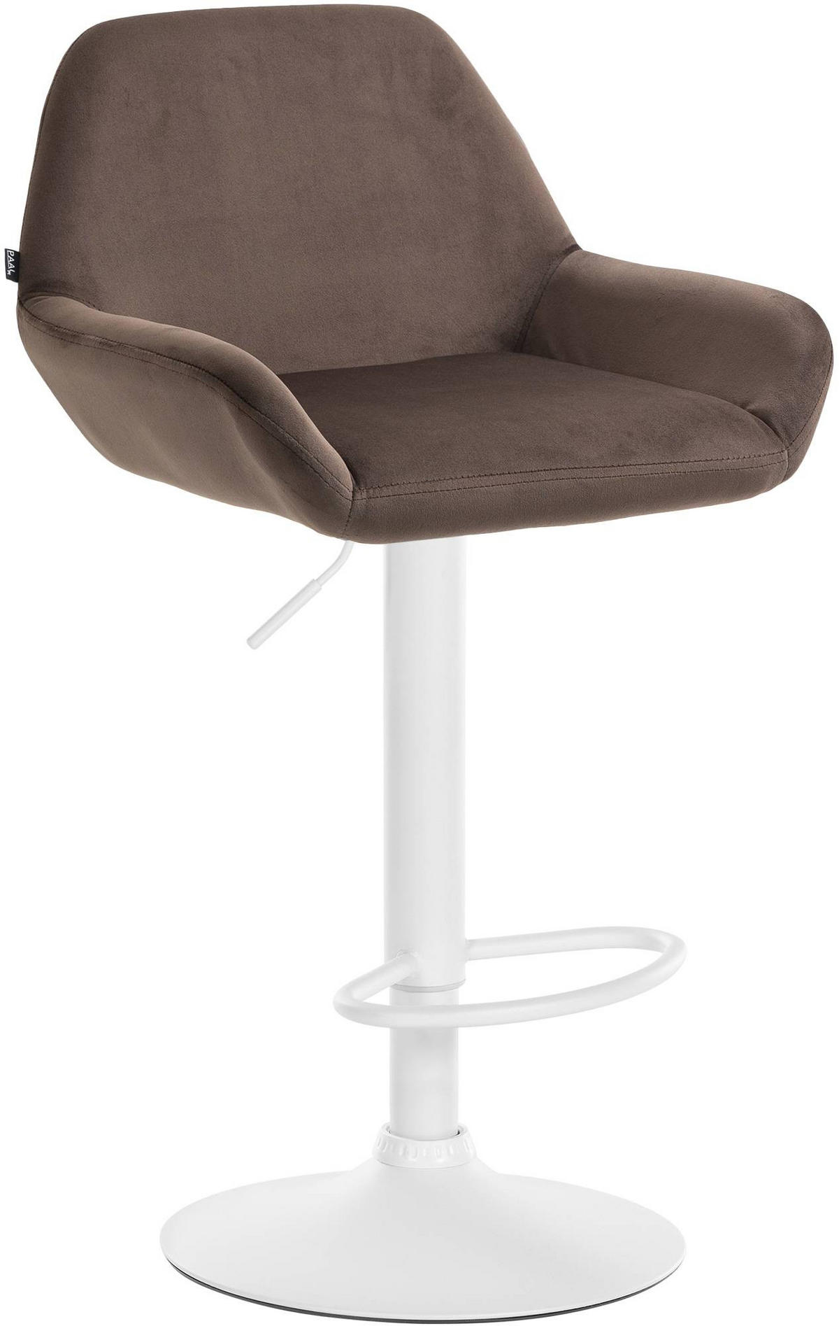 BARHOCKER Samt braun - Weiß/Braun, Textil/Metall (51/89/52cm) - CLP