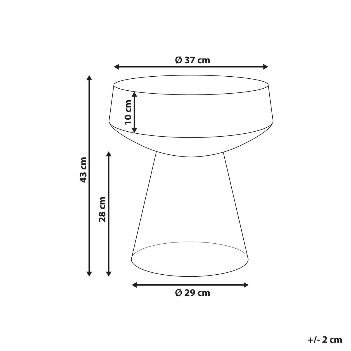 BEISTELLTISCH Rauchglas goldbraun rund 37 cm Laguna - Braun, Glas (37/37/43cm) - Beliani