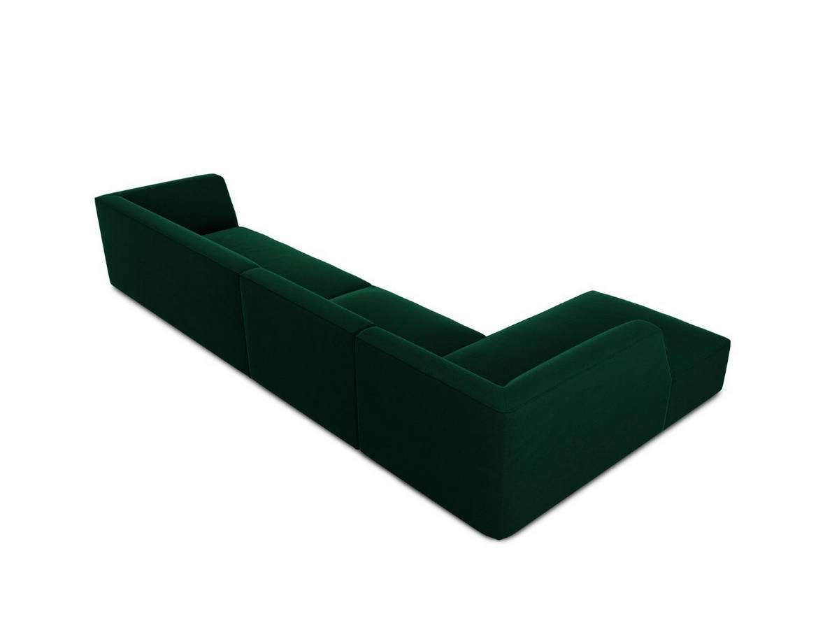 ECKSOFA links Ruby aus Samt flaschengrün 5 Sitzplätze - Grün, Textil (180/366cm) - Micadoni
