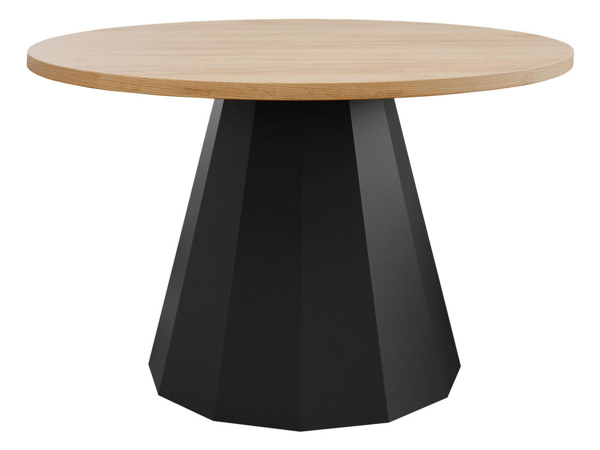 COUCHTISCH Elipse - Schwarz/Braun, Holzwerkstoff/Metall (75/75/45cm) - MIRJAN24