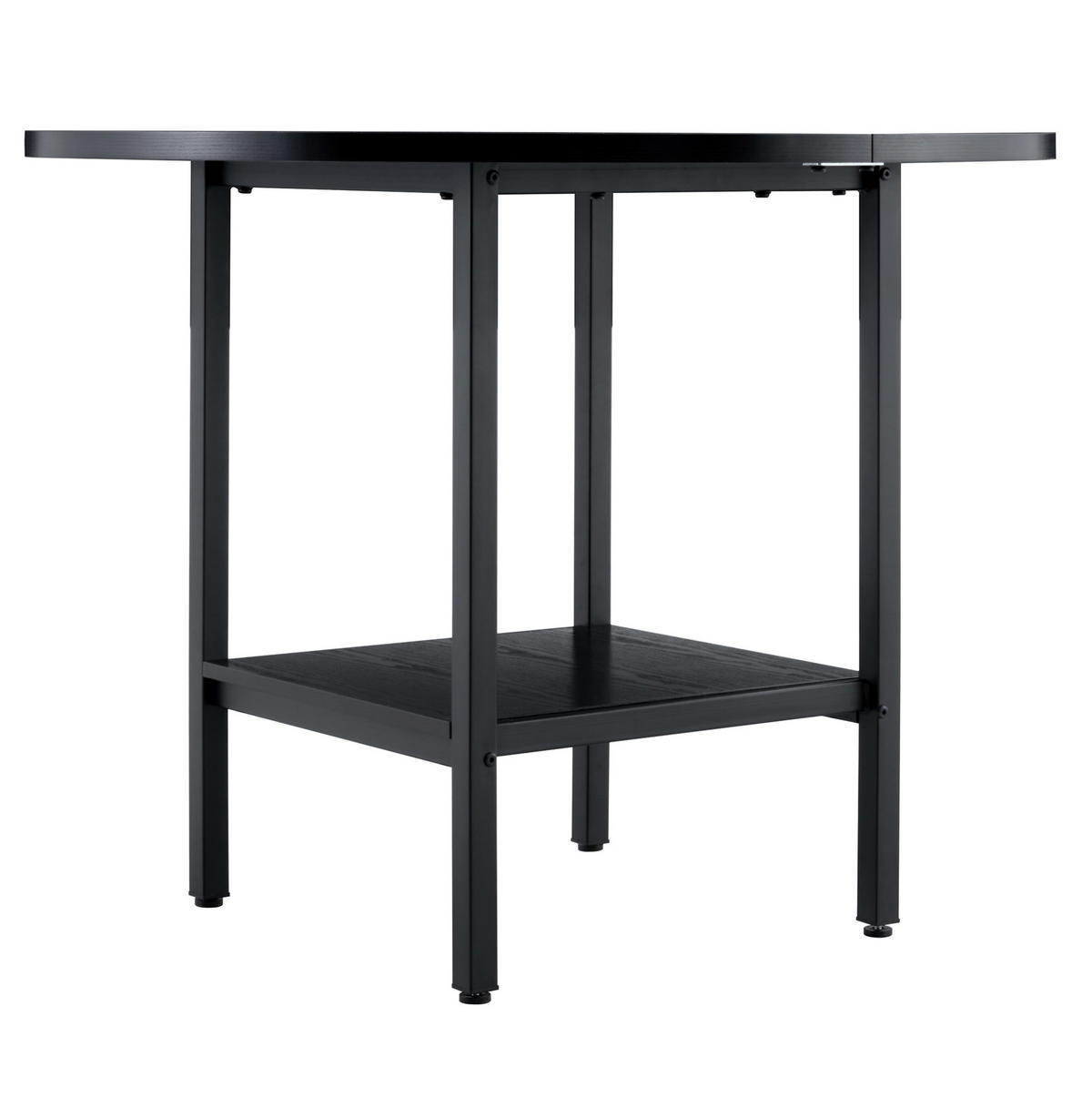 ESSTISCH aus MDF und Metall 100x100x77 cm Schwarz mit Stauraumablage, rundes Design für 4-6 Personen - Schwarz, Holzwerkstoff (100/100/77cm) - Modfu
