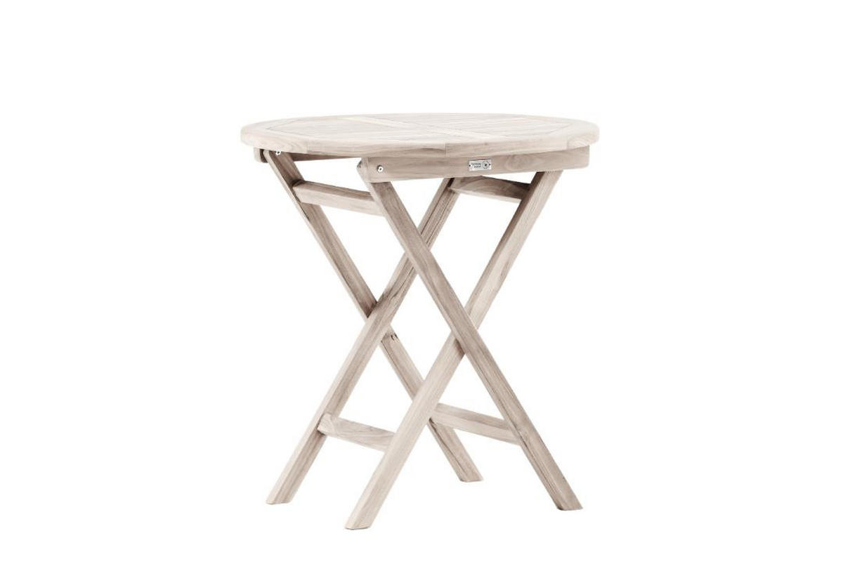 GARTENTISCH, Kenya, Whitewash, Teak., 70 x 70 x 75 cm - Weiß, Holz (70/70/75cm) - ebuy24
