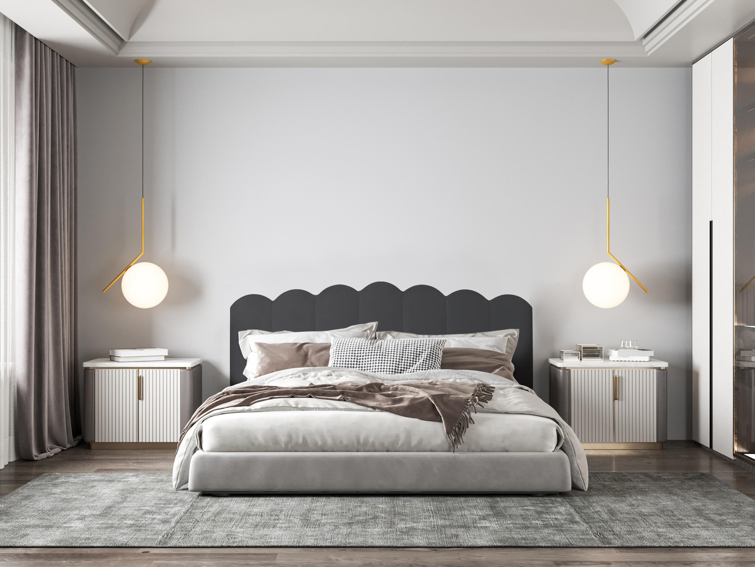 Thumbnail - RNT By Really Nice Things Kopfteil, Dunkelgrau, Textil, 160x74x3 cm, Bett-Kopfteile